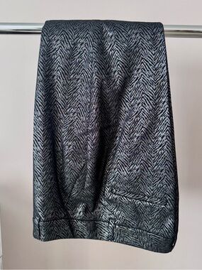 White House Black Market Metallic Black Cropped Pants